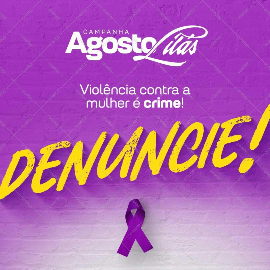 Post para Agosto Lilás PSD Editável