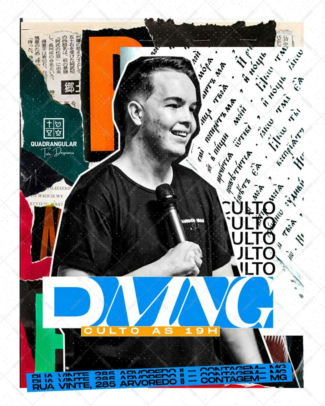 Flyer para Culto Evangelístico PSD Editável