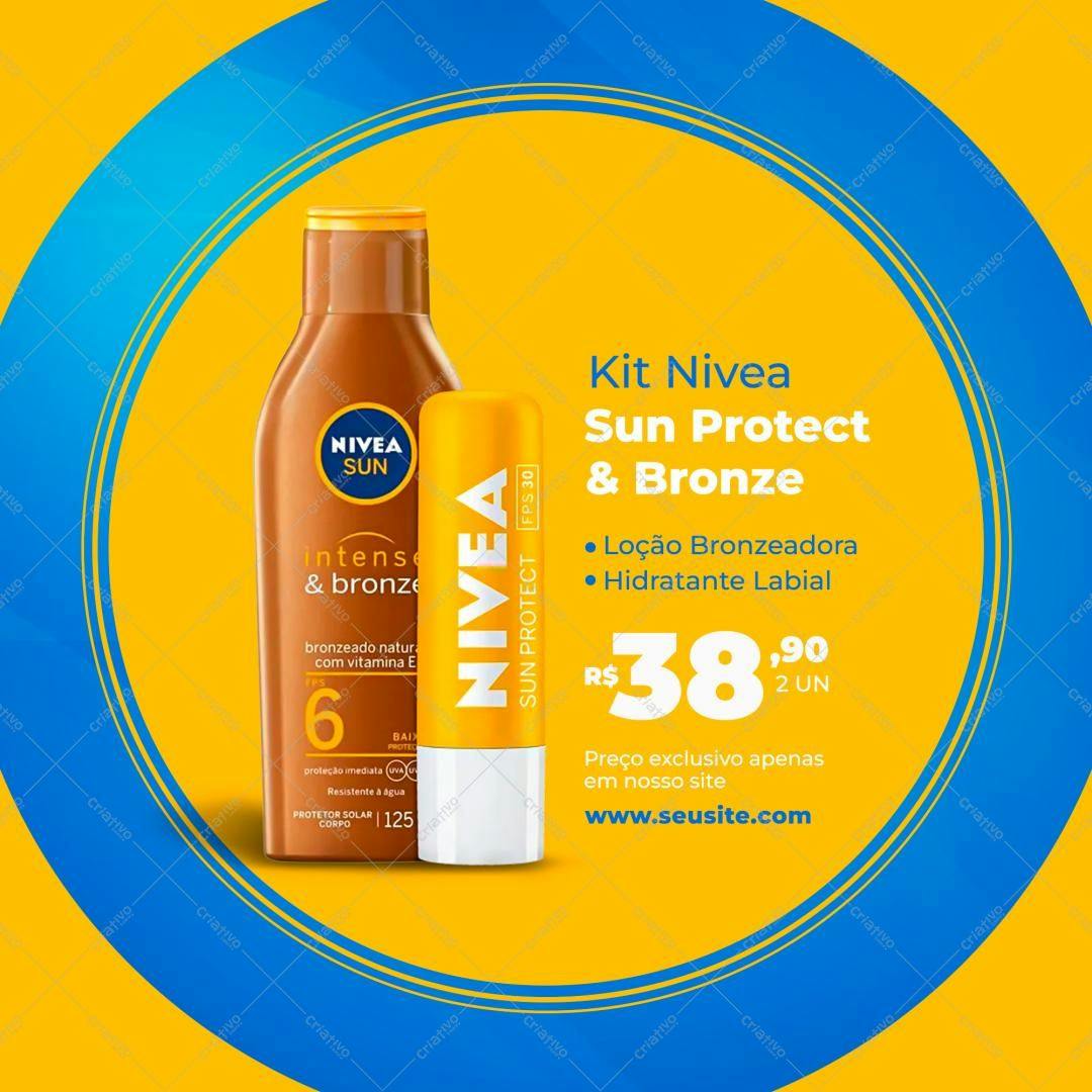 Banner Kit Nivea Sun Protect & Bronze PSD Editável