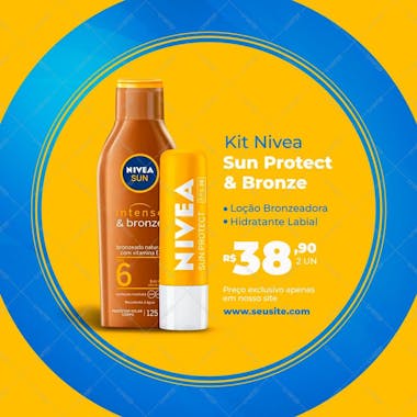 Kit nivea sun protect & bronze em promoção