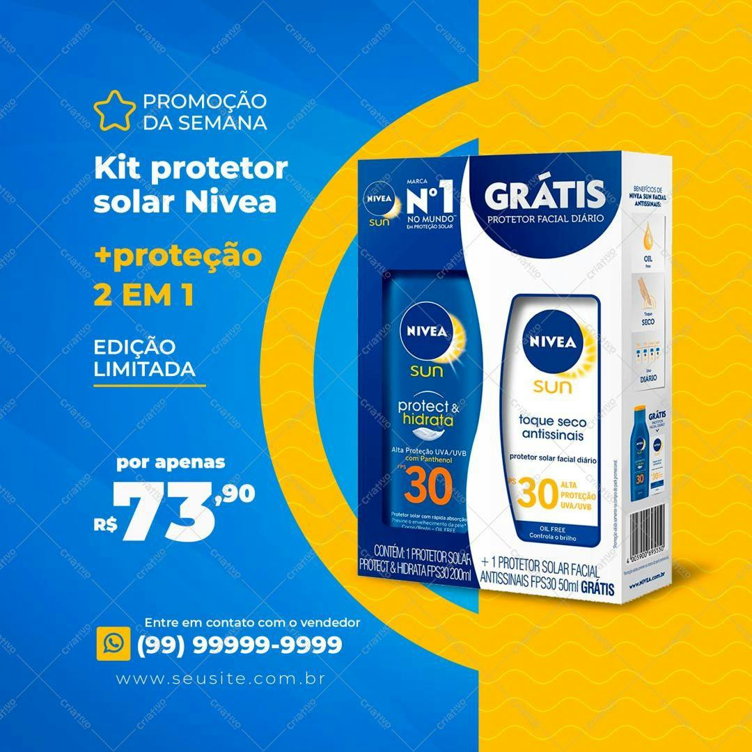 Kit Promocional Nivea Sun PSD Editável