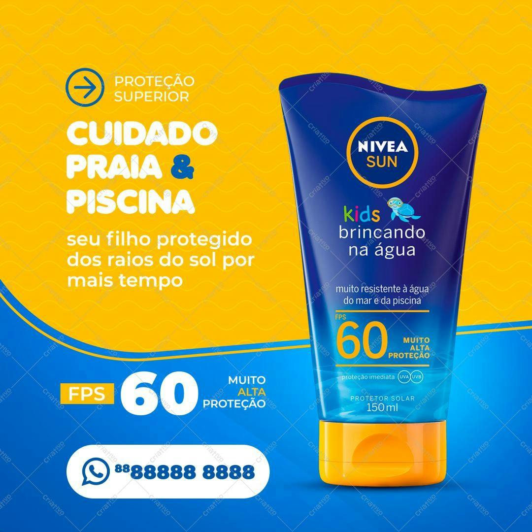 Modelo de Embalagem de Protetor Solar Infantil PSD Editável