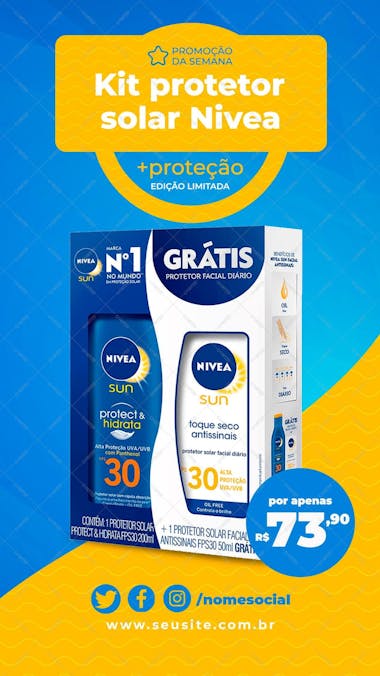 Stories kit protetor solar nivea 2 em 1 mais proteção