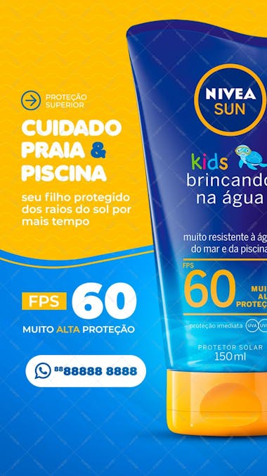 Stories protetor solar nivea kids alta proteção fps 60