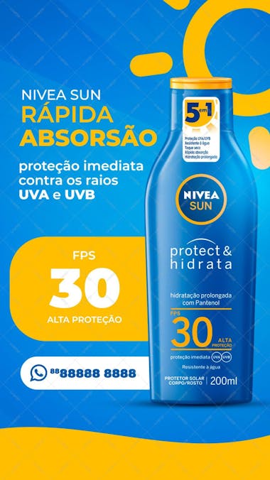 Stories protetor solar nivea sun rápida absorção