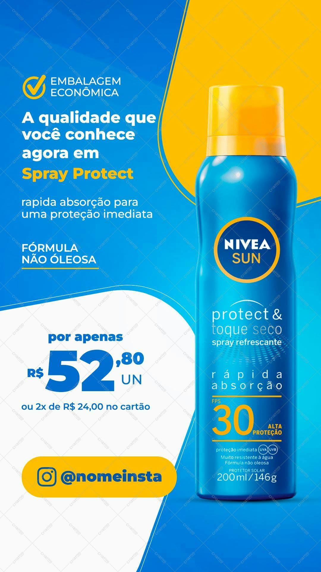 Embalagem para Protetor Solar Nivea PSD Editável