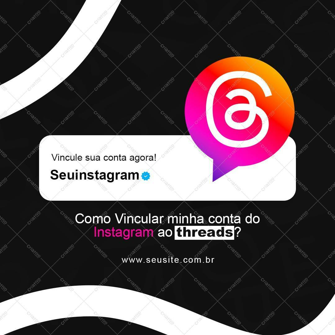 Post para Redes Sociais Instagram Threads PSD Editável