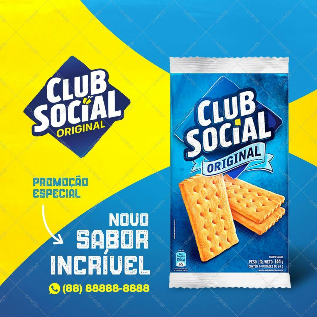 Embalagem para Biscoito Club Social PSD Editável