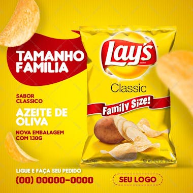 Arte batatas lay&#39;s psd editável