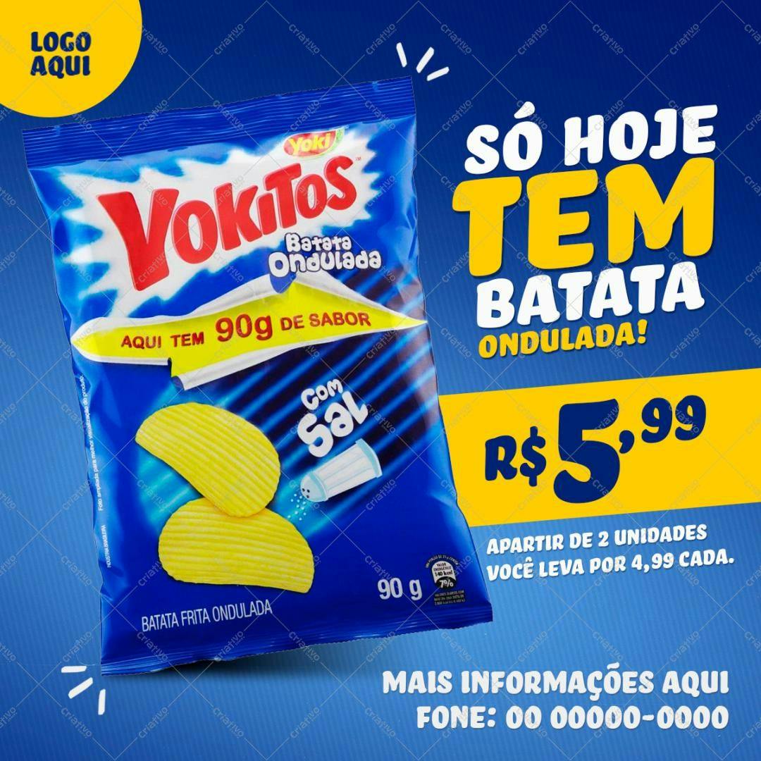 Modelo de Embalagem para Batata Ondulada PSD Editável