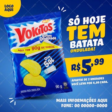 Batata chips social media psd editável