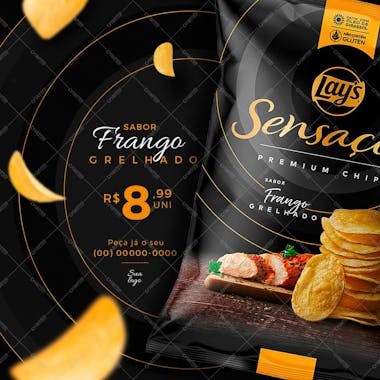 Batatas lay&#39;s sensações psd editável