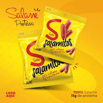 Feed supermercado salamitos sadia psd editável