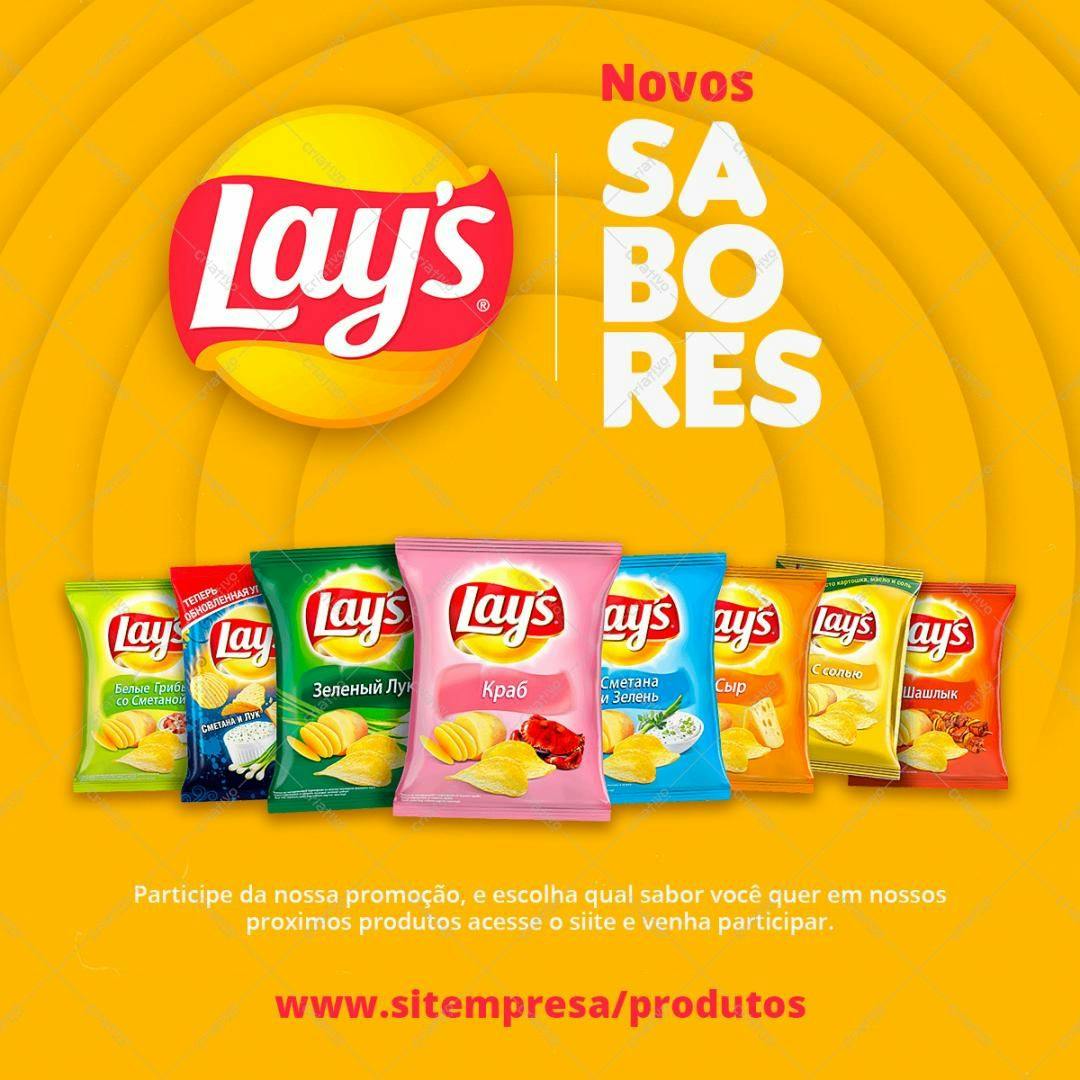 Banner para Promoção de Novos Sabores Lay's PSD Editável
