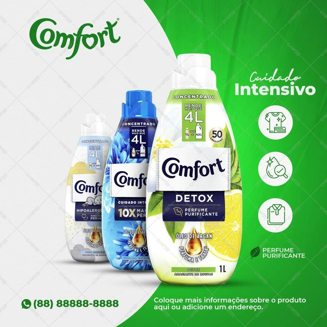 Banner para Produtos de Limpeza Comfort PSD Editável