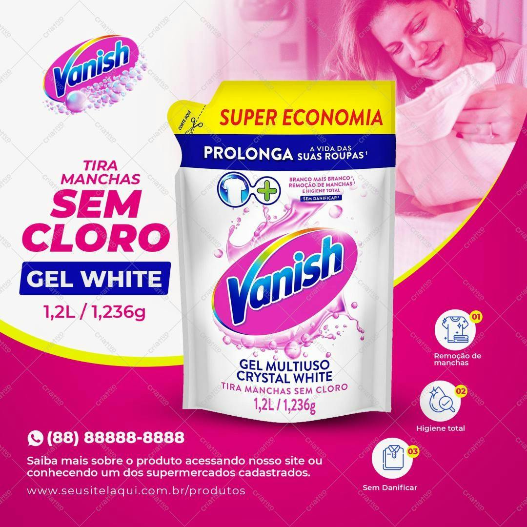 Mockup de Embalagem para Detergente Vanish PSD Editável