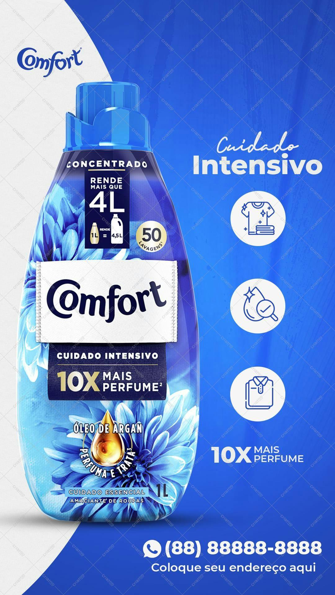 Embalagem de Amaciante Comfort PSD Editável