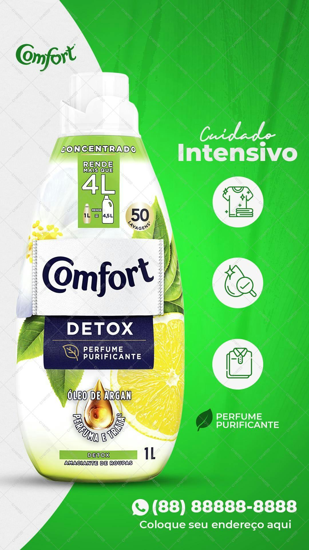 Amolecente de Roupas Comfort Detox PSD Editável