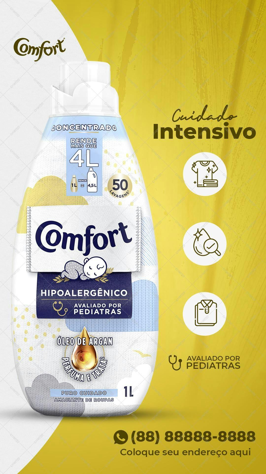 Modelo de Embalagem de Amaciante Comfort PSD Editável