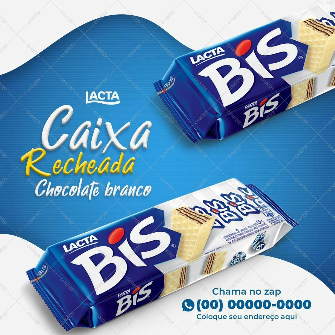 Banner para Lançamento Bis Chocolate Branco PSD Editável