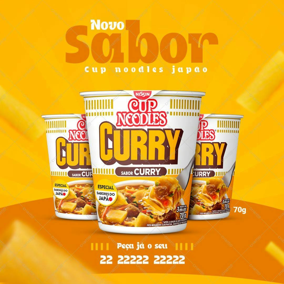 Mockup de Embalagem para Macarrão Instantâneo Cup Noodles PSD Editável