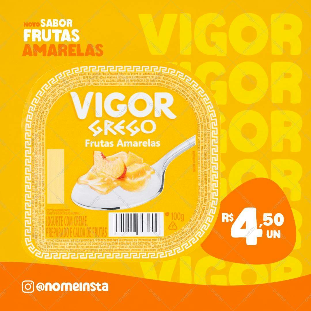Potinho de Iogurte Grego Frutas Amarelas PSD Editável