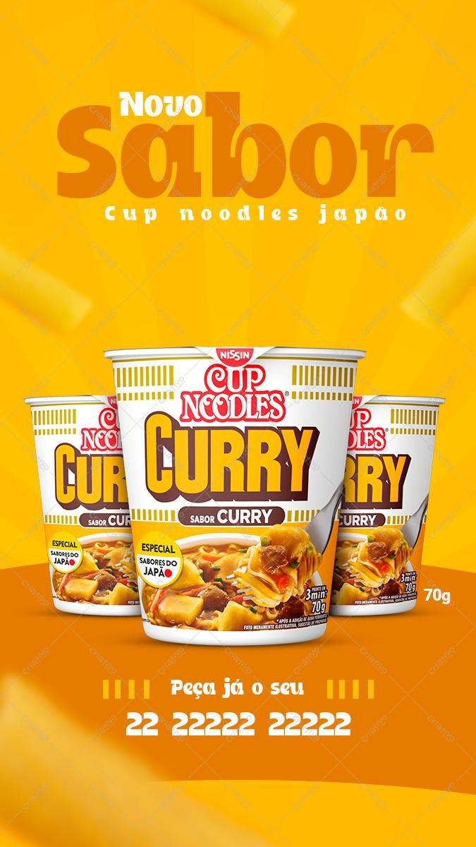 Modelo de Embalagem para Cup Noodles PSD Editável