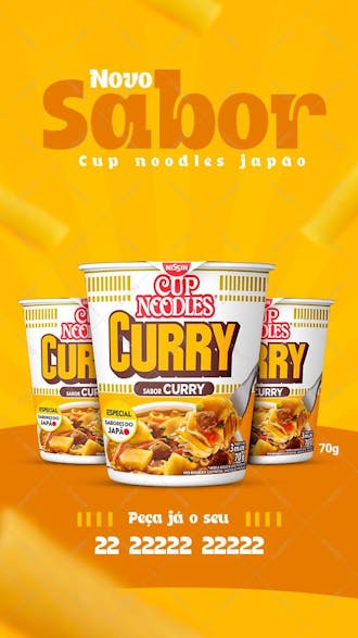 Cup noodles sabor curry supermercado