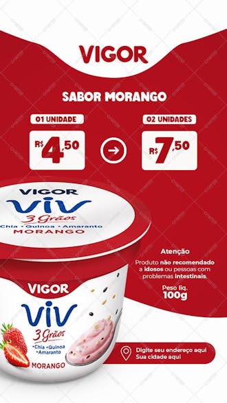 Supermercados iogurte 3 grãos vigor