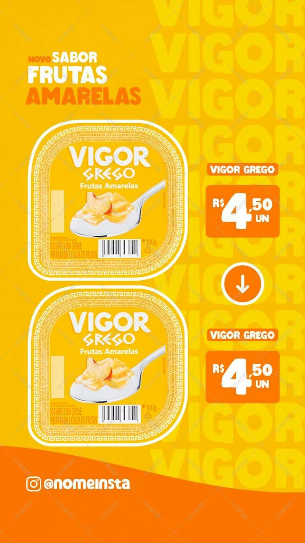 Supermercados Iogurte Vigor Grego Frutas Amarelas