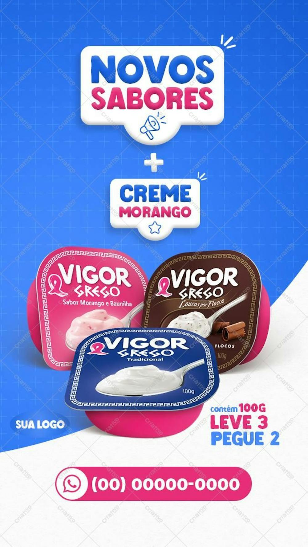 Supermercados Iogurtes Novos Sabores Vigor Grego