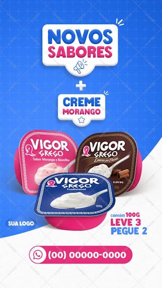 Supermercados iogurtes novos sabores vigor grego