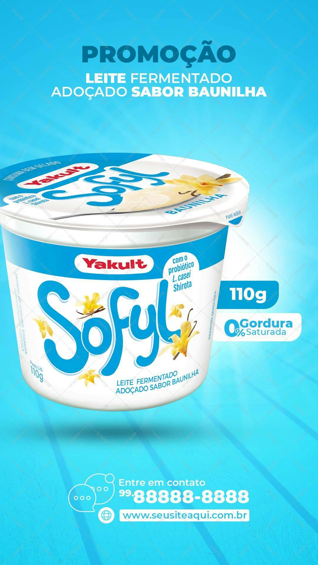 Modelo de Embalagem para Iogurte Sofyl PSD Editável