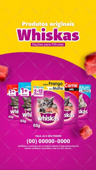 Pet shop ração para filhotes whiskas sachê