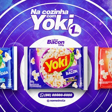 Na Cozinha Com Yoki Pipoca De Micro-Ondas Sabor Bacon