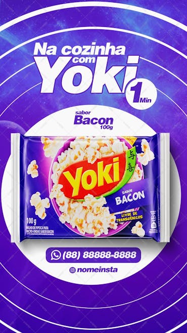 Na Cozinha Com Yoki Pipoca De Micro-Ondas Sabor Bacon