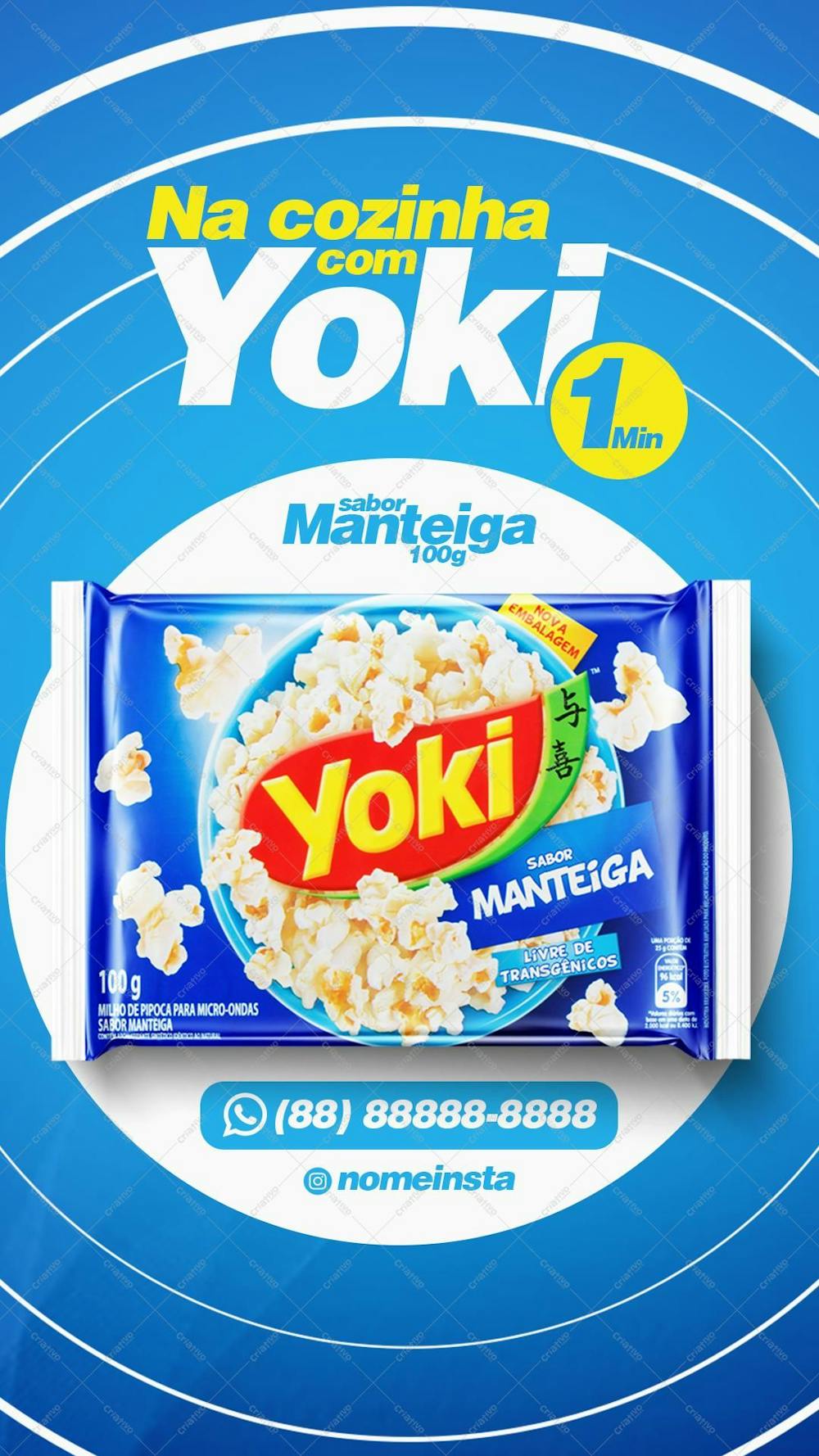 Na Cozinha Com Yoki Pipoca De Micro-Ondas Sabor Manteiga