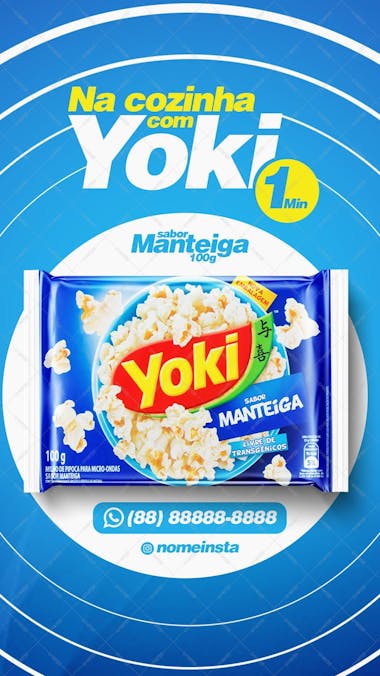 Na cozinha com yoki pipoca de micro ondas sabor manteiga