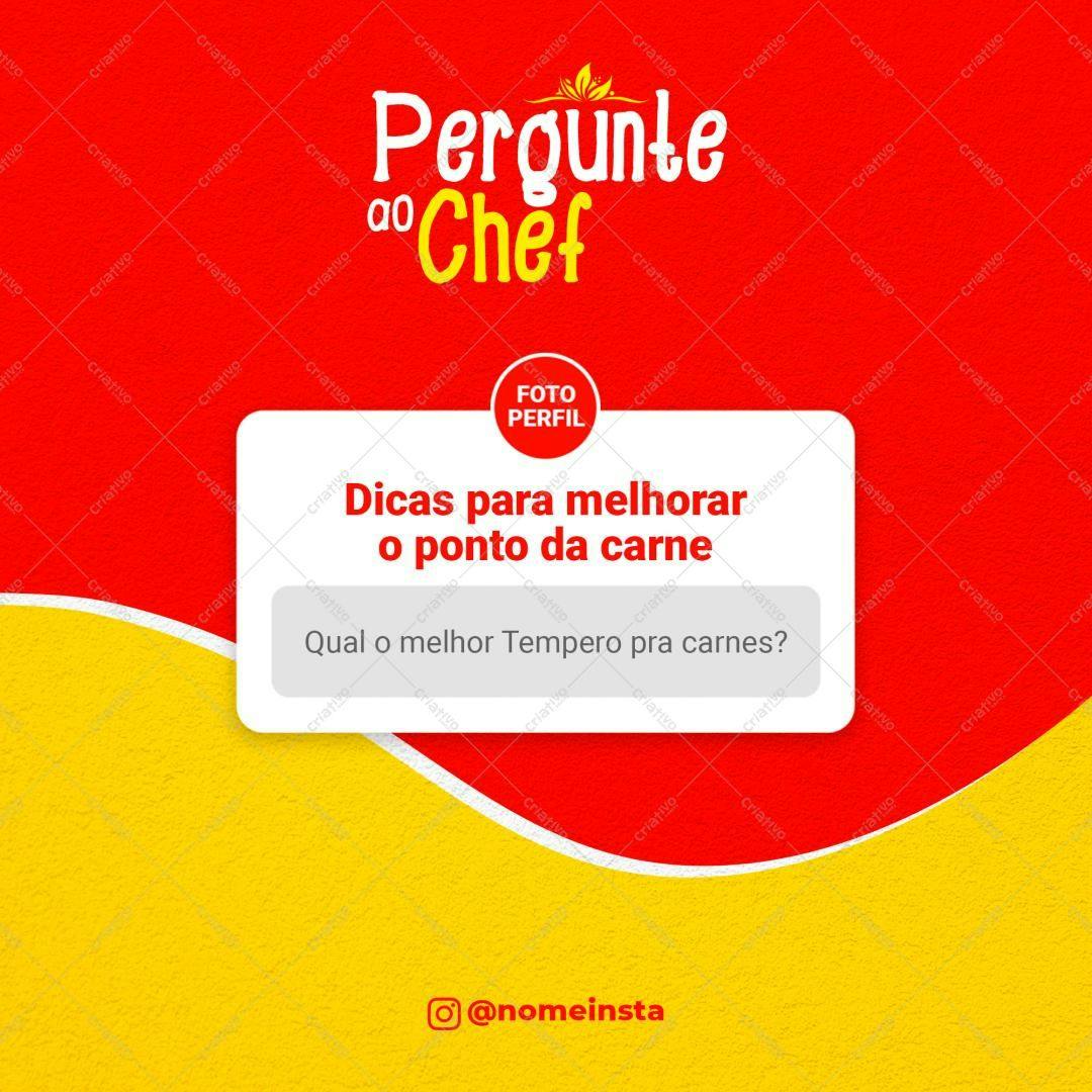 Post para Redes Sociais Receitas de Carne PSD Editável