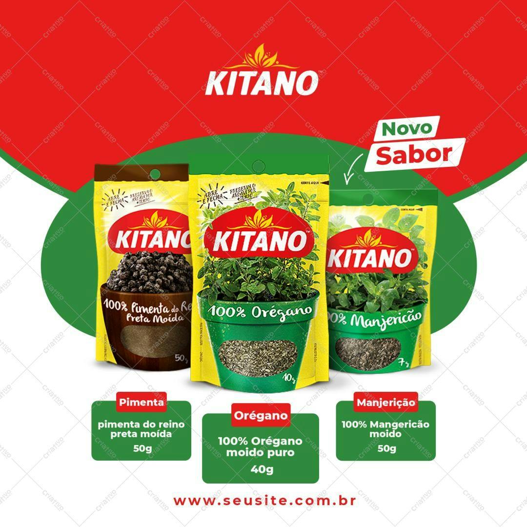 Mockup Embalagem Temperos Kitano PSD Editável