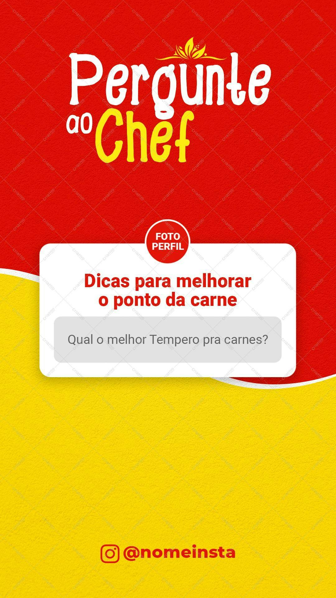 Post para Instagram Dicas de Carne PSD Editável
