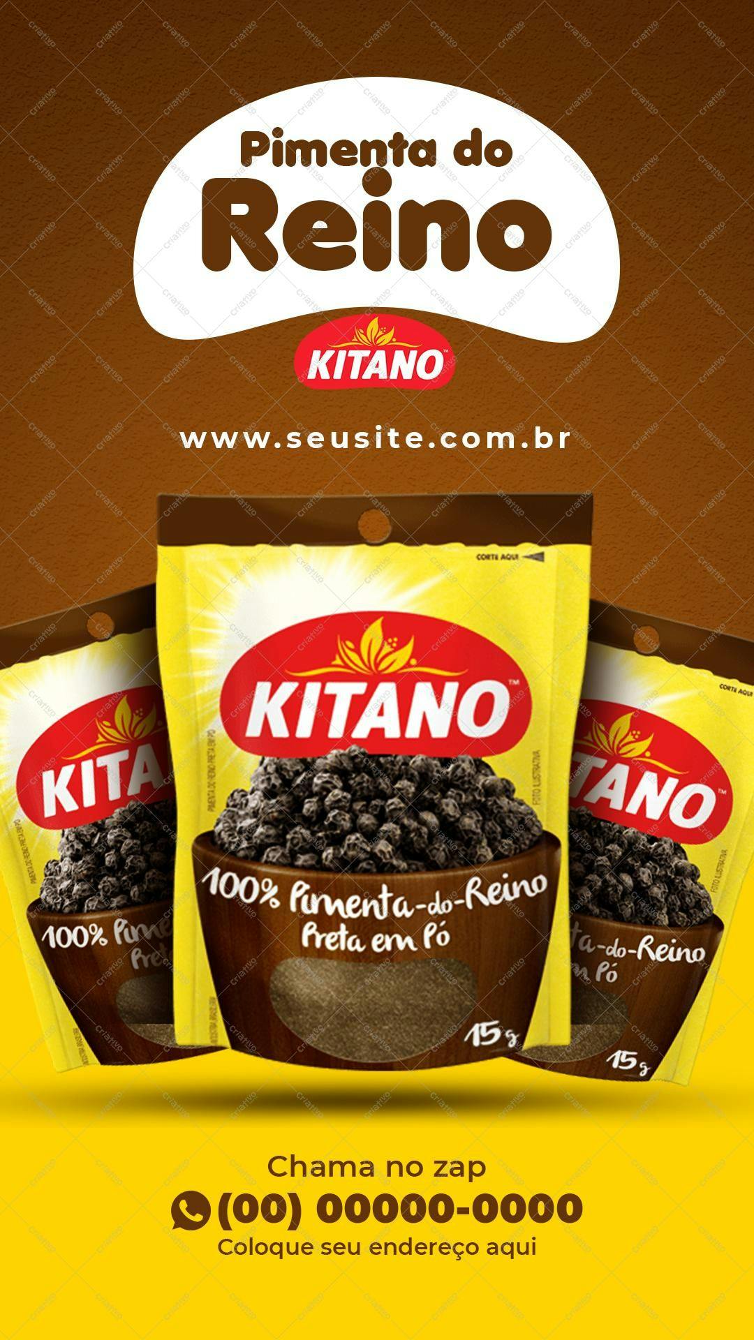Modelo de Embalagem para Pimenta-do-Reino PSD Editável