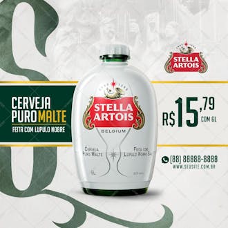 Promoção cerveja puro malte stela artois 6 litros
