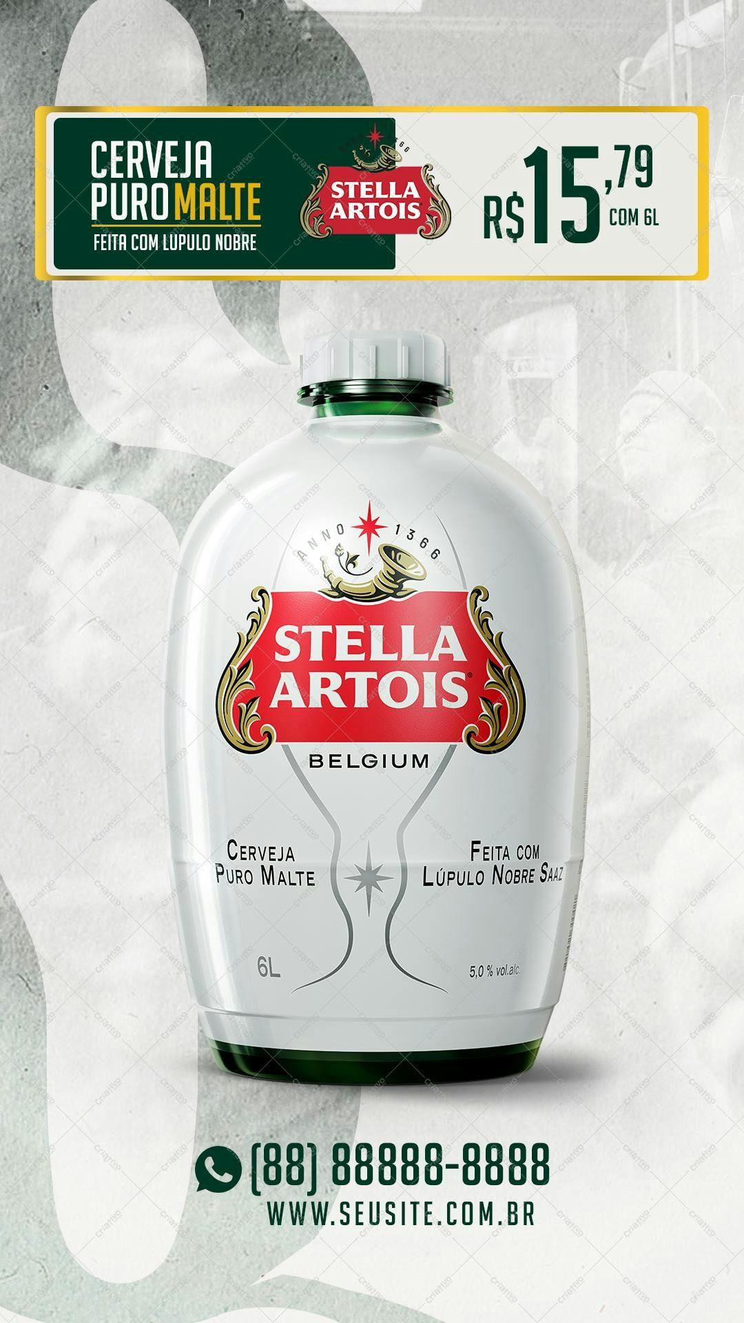 Mockup de Embalagem para Cerveja Stella Artois PSD Editável