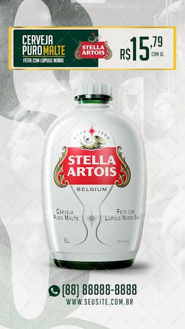 Promoção cerveja puro malte stela artois 6 litros