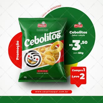 Promoção cebolitos elma chips supermercados