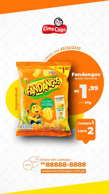 Imperdível fandangos queijo derretido elma chips supermercados