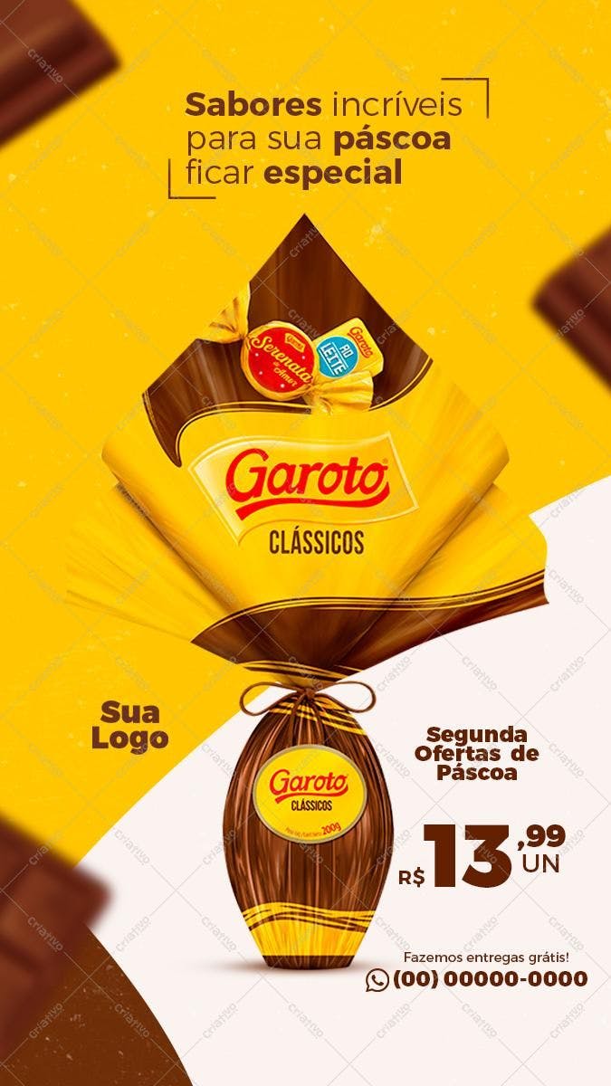 Banner Páscoa Chocolate PSD Editável