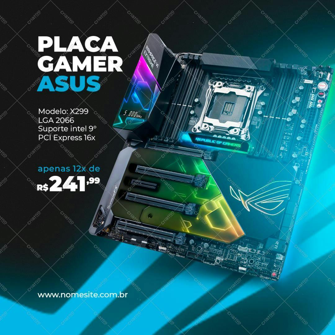 Banner para Divulgação de Placa Gamer ASUS PSD Editável
