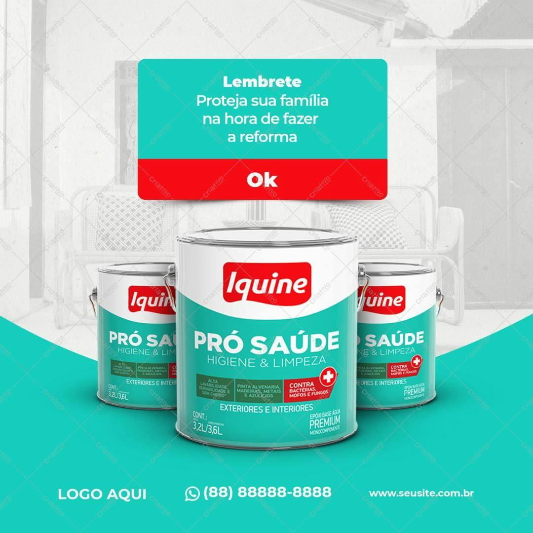 PSD para Campanha de Tinta Pro Saúde PSD Editável